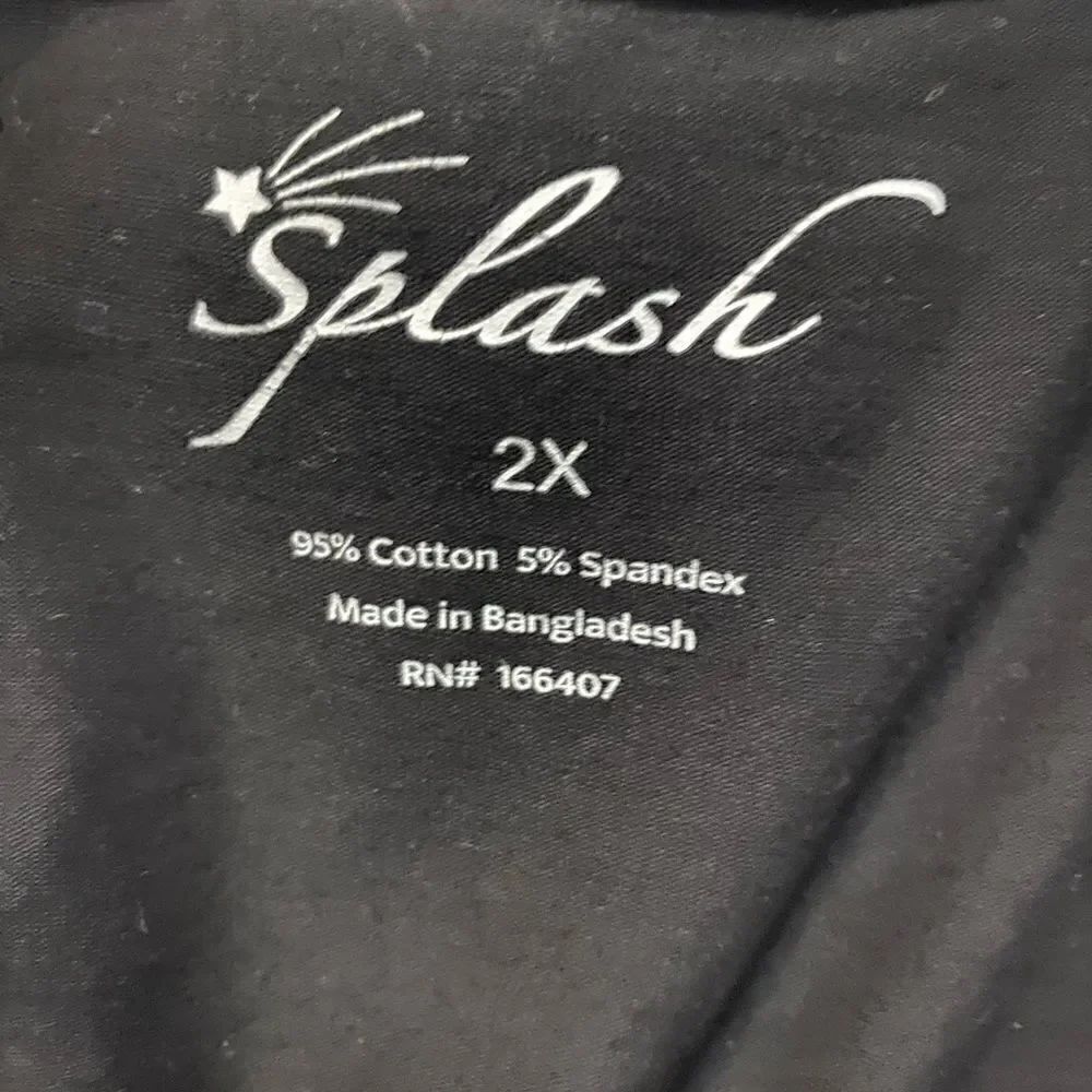 Splash Black Crew Neck tee, size 2X - Picture 3 of 3
